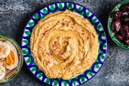 Hummus - traditional dish of Israeli and Middle Eastern cuisine.